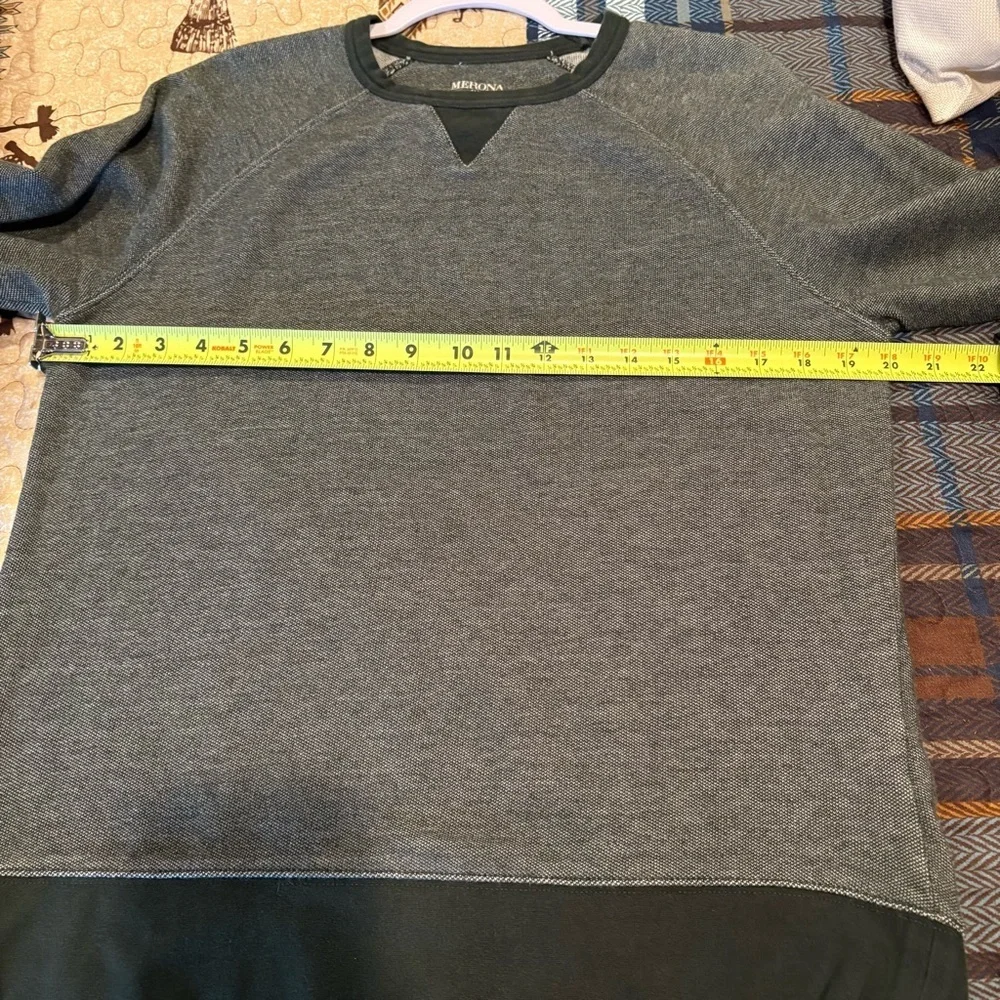 Merona men’s crewneck sweater size M used good condition. Gray green color